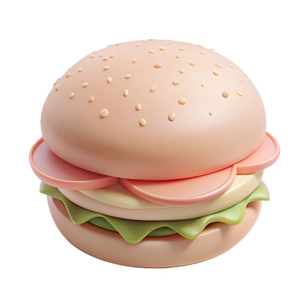 PSD a hamburger with a bun on it that says burger on it