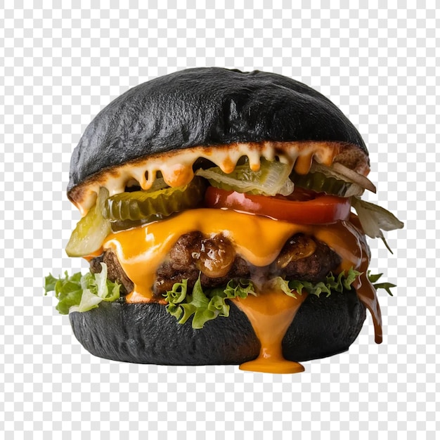 PSD a hamburger with cheese and peppers on it