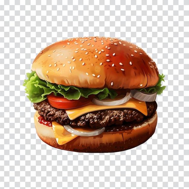 a hamburger with a hamburger on it and a checkered background