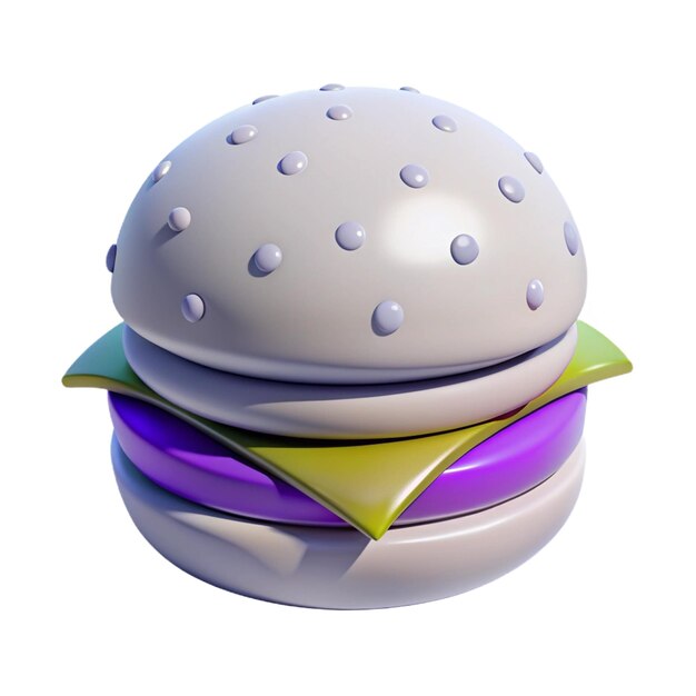 a hamburger with a purple cover that says burger on it