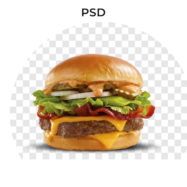 A hamburger with the word psd on it