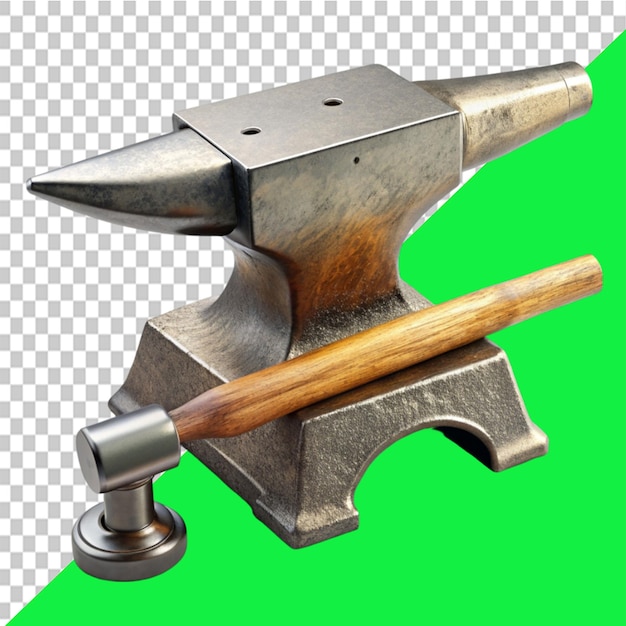 hammer and anvil on transparent background