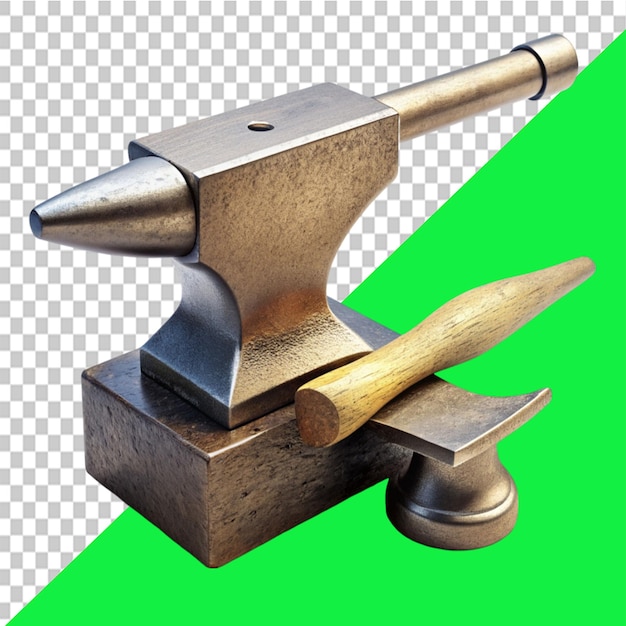 hammer and anvil on transparent background