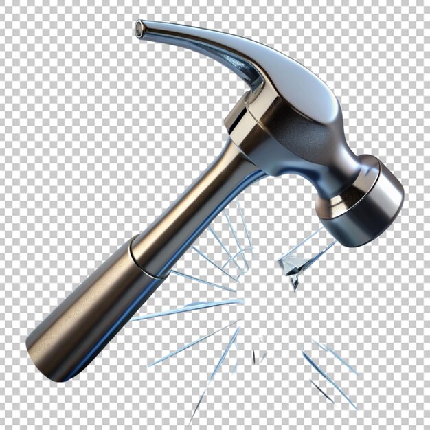 PSD hammer glass breaker 3d illustration