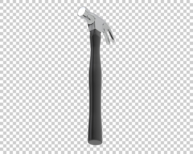 Hammer on transparent background 3d rendering illustration