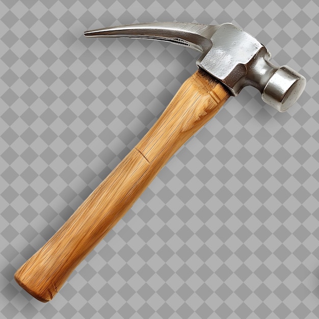 Hammer With Steel Head and Wooden Handle a Tool Used for Dri PNG Tool On Clean Background