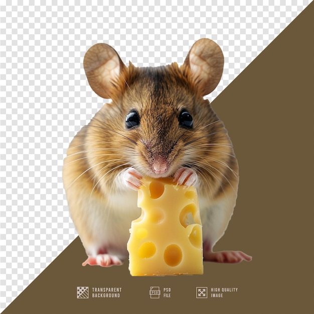 a hamster eating a piece of cheese with a piece of cheese in front of it