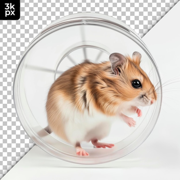 a hamster in a plastic cup with the letter k on it