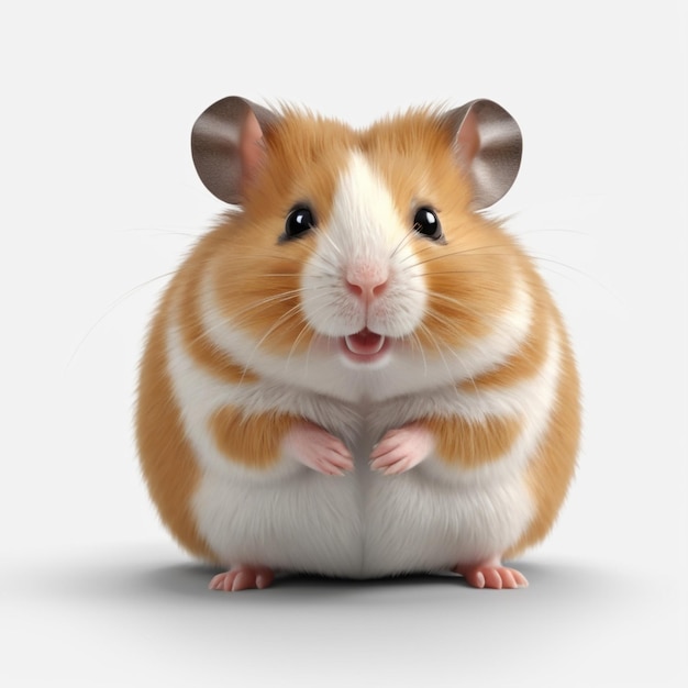 a hamster with a white face and ears on its face