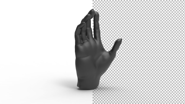 PSD hand angle view with shadow 3d render