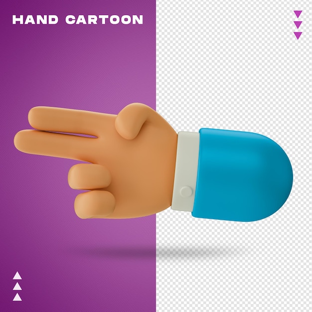 Hand Cartoon 3D Rendering Isolated