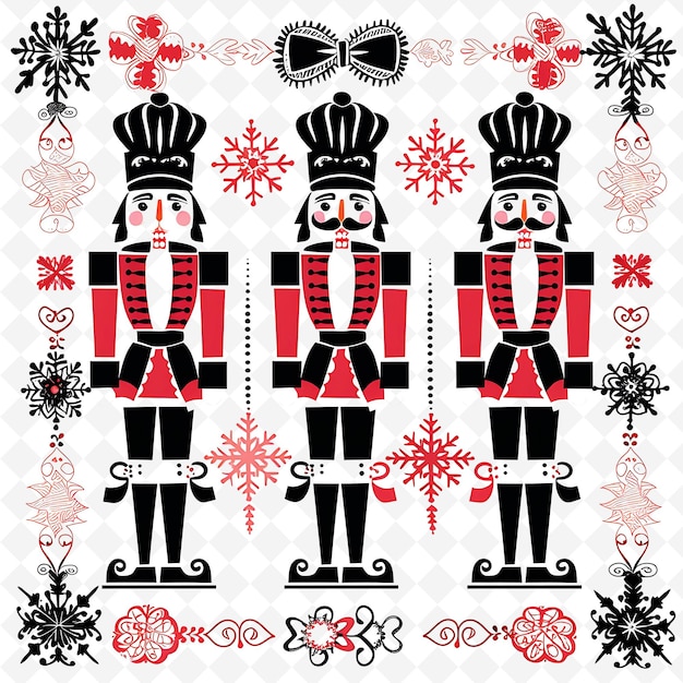 Hand Carved and Hand Painted Nutcracker Soldiers Attached Wi PNG Cute Christmas Decor Collections