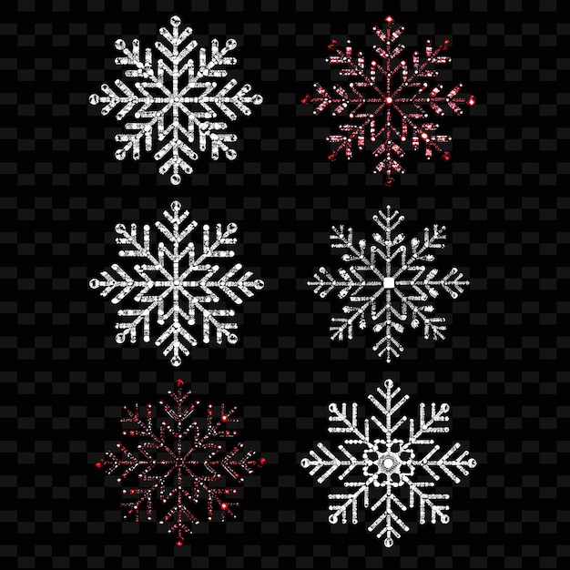 Hand Cut Sequin Snowflake Borderlines With a Shimmering Effe PNG Cute Christmas Decor Collections