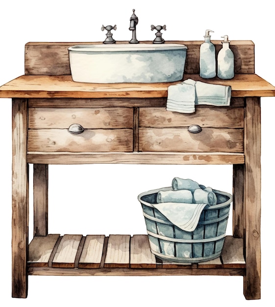 A hand drawing bathroom furniture