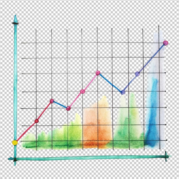 PSD hand drawing graph on white background