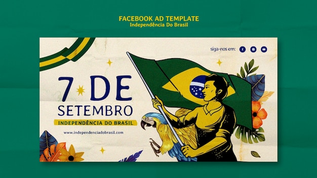 Hand drawn brazil independence day design template