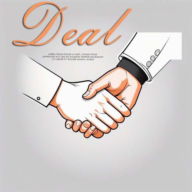 PSD hand drawn business deal