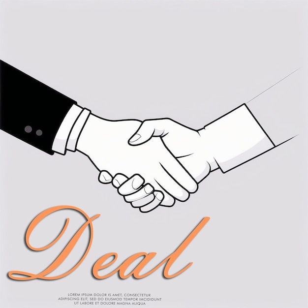 Hand drawn business deal