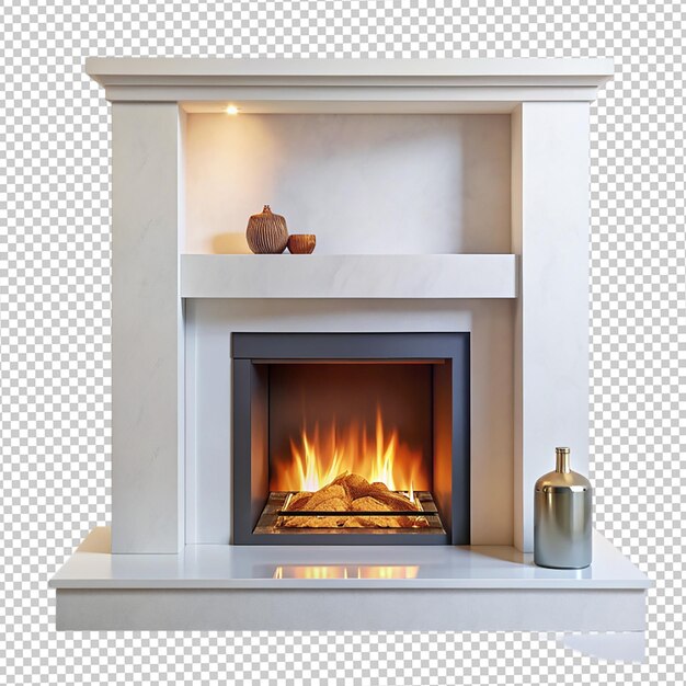 PSD hand drawn cartoon fireplace illustration