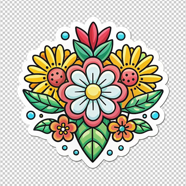 PSD hand drawn colorful floral mandala