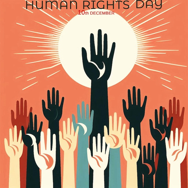 Hand drawn flat international human rights day landing page template design