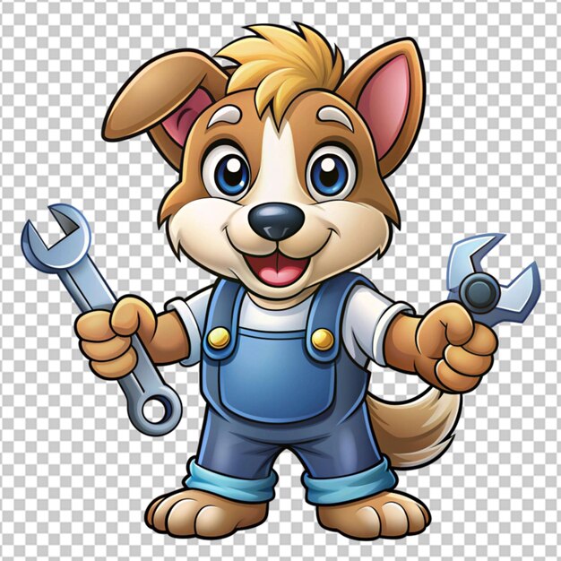 Hand drawn handyman cartoon png