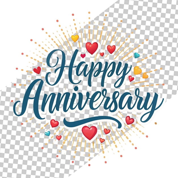 Hand drawn happy anniversary lettering background