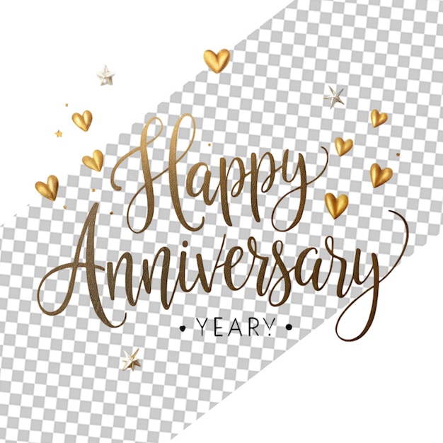 PSD hand drawn happy anniversary lettering background