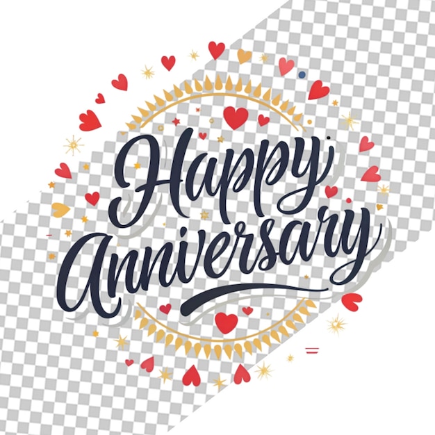 Hand drawn happy anniversary lettering background