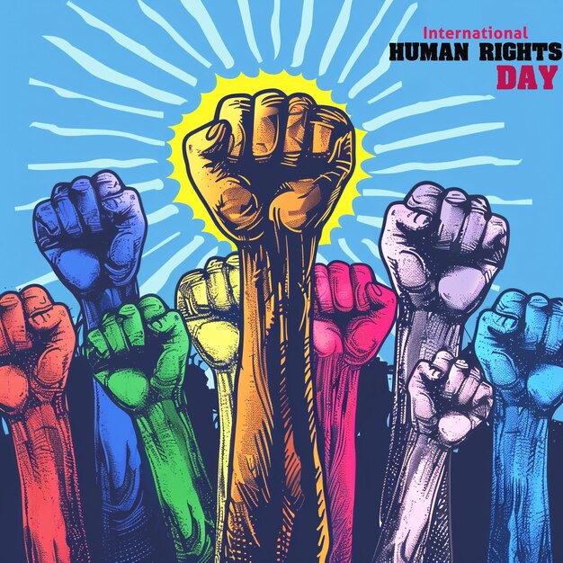 PSD hand drawn international human rights day