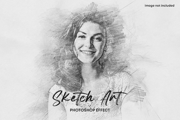 Hand drawn pencil sketch art photo effect