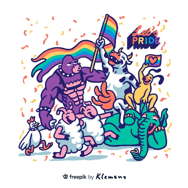 Hand drawn pride celebration