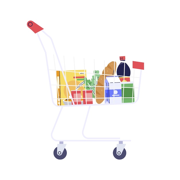 PSD hand drawn shopping cart isolated