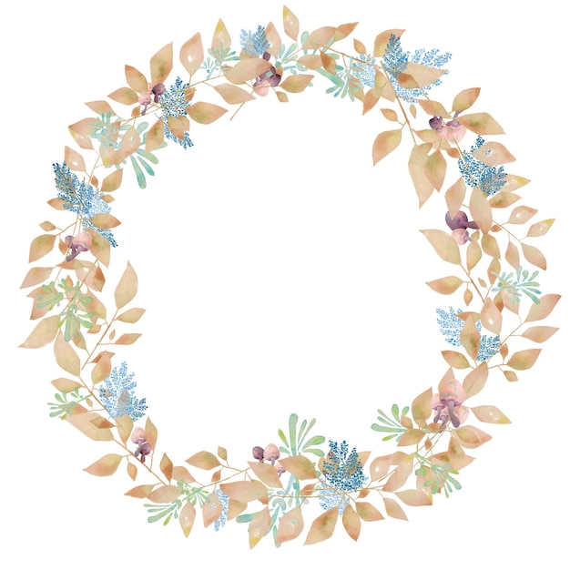 PSD hand drawn watercolour wreath