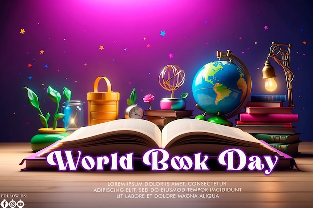 Hand drawn World Book Day concept background