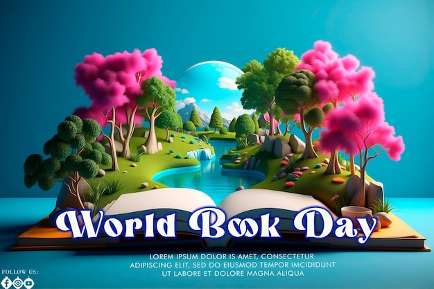 Hand drawn World Book Day concept background