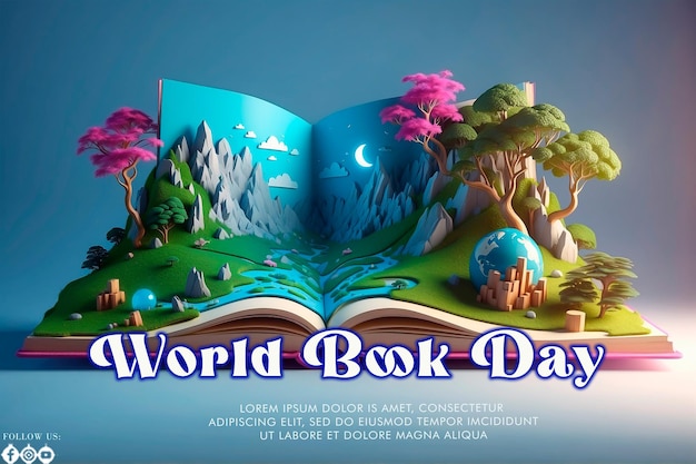 Hand drawn World Book Day concept background