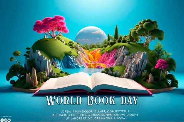 Hand drawn World Book Day concept background