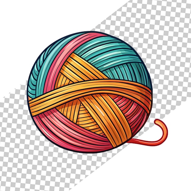 PSD hand drawn yarn cartoon vector illustration clipart white background