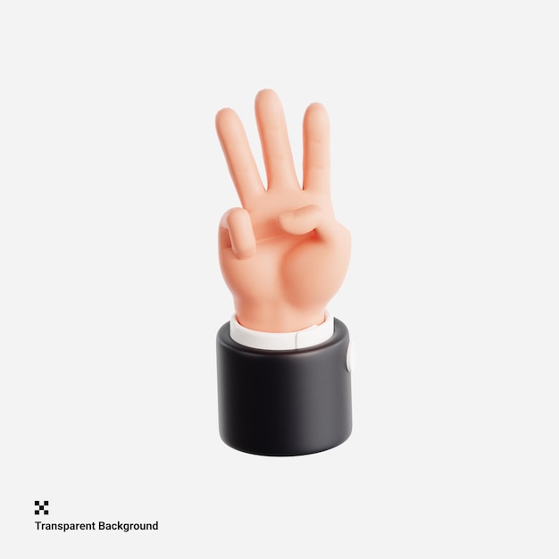 PSD hand gesture 3d icon