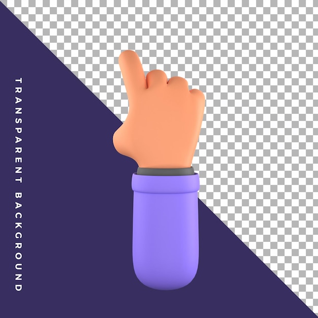 Hand gesture click or press 3d illustration