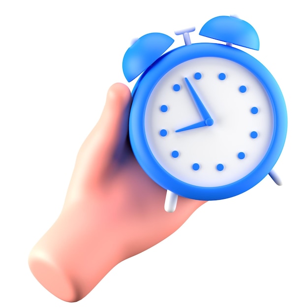 Hand Gesture Hold Clock Education 3D