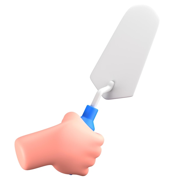 Hand Gesture Hold Trowel Construction