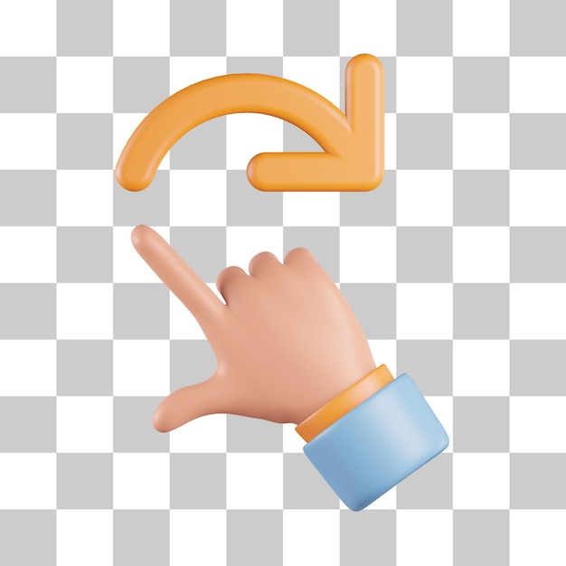 Hand Gesture rotate to the right 3D icon