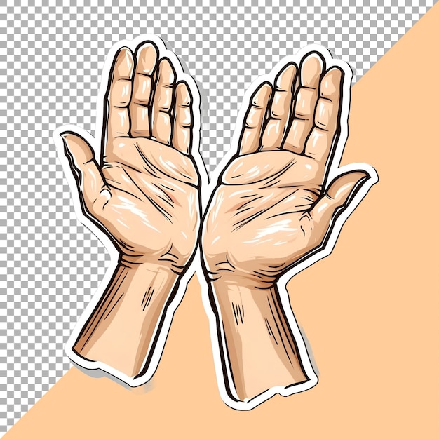 PSD hand gestures on transparent background ai generated