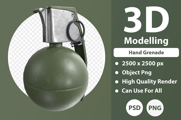 Hand grenade 3d modelling