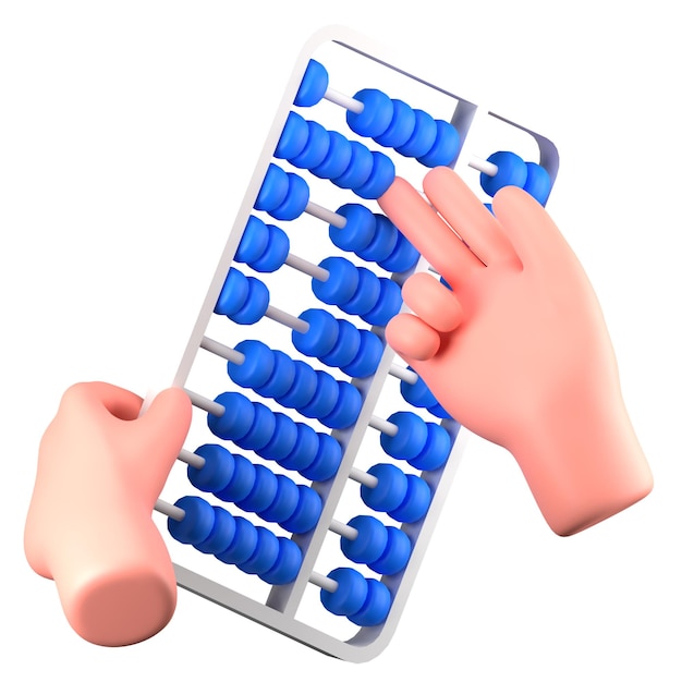 PSD hand hold abacus gesture education 3d