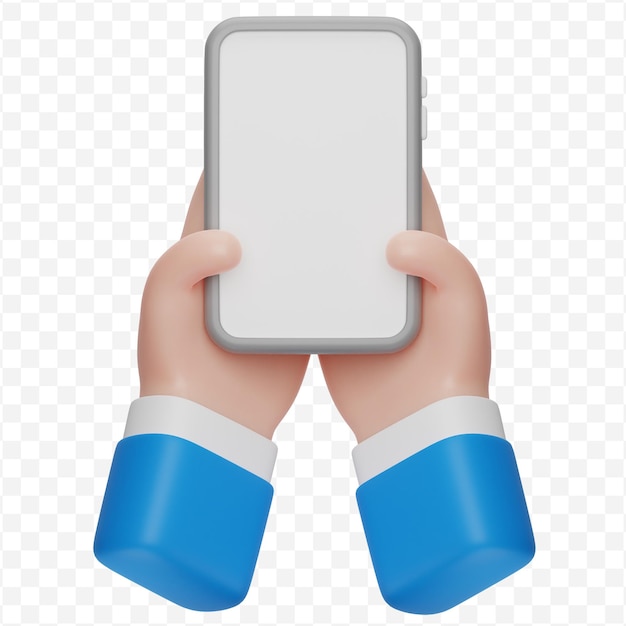 Hand hold phone 3d illustration