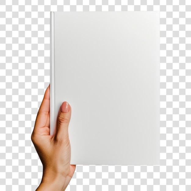 PSD hand holding blank white book