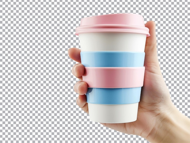 PSD a hand holding coffee cup on a transparent background